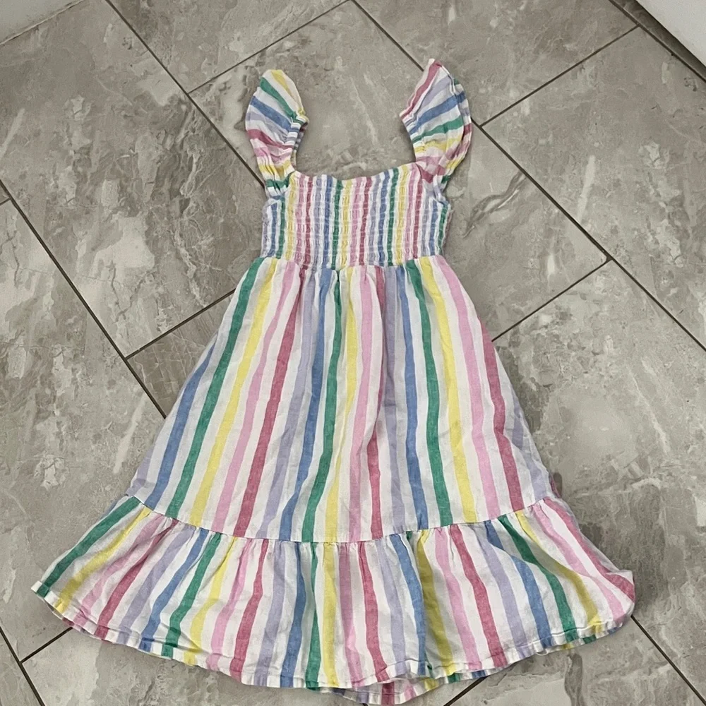 GAP Girls Multi Striped Cotton Midi Dress | L